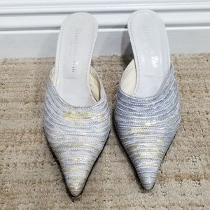 Metallic Alexander Zar NY Mules Size 39